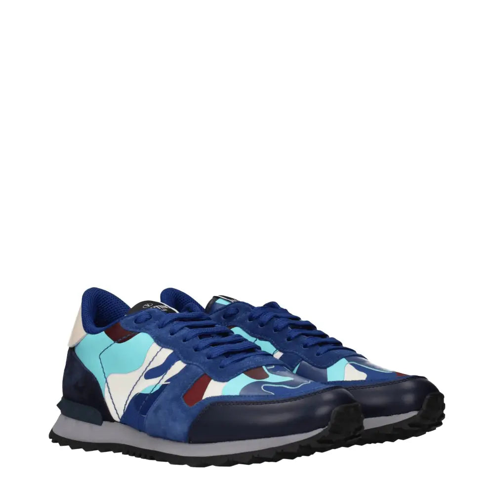 Valentino Garavani Blaue Leder Sportliche Turnschuhe - EU42/US9