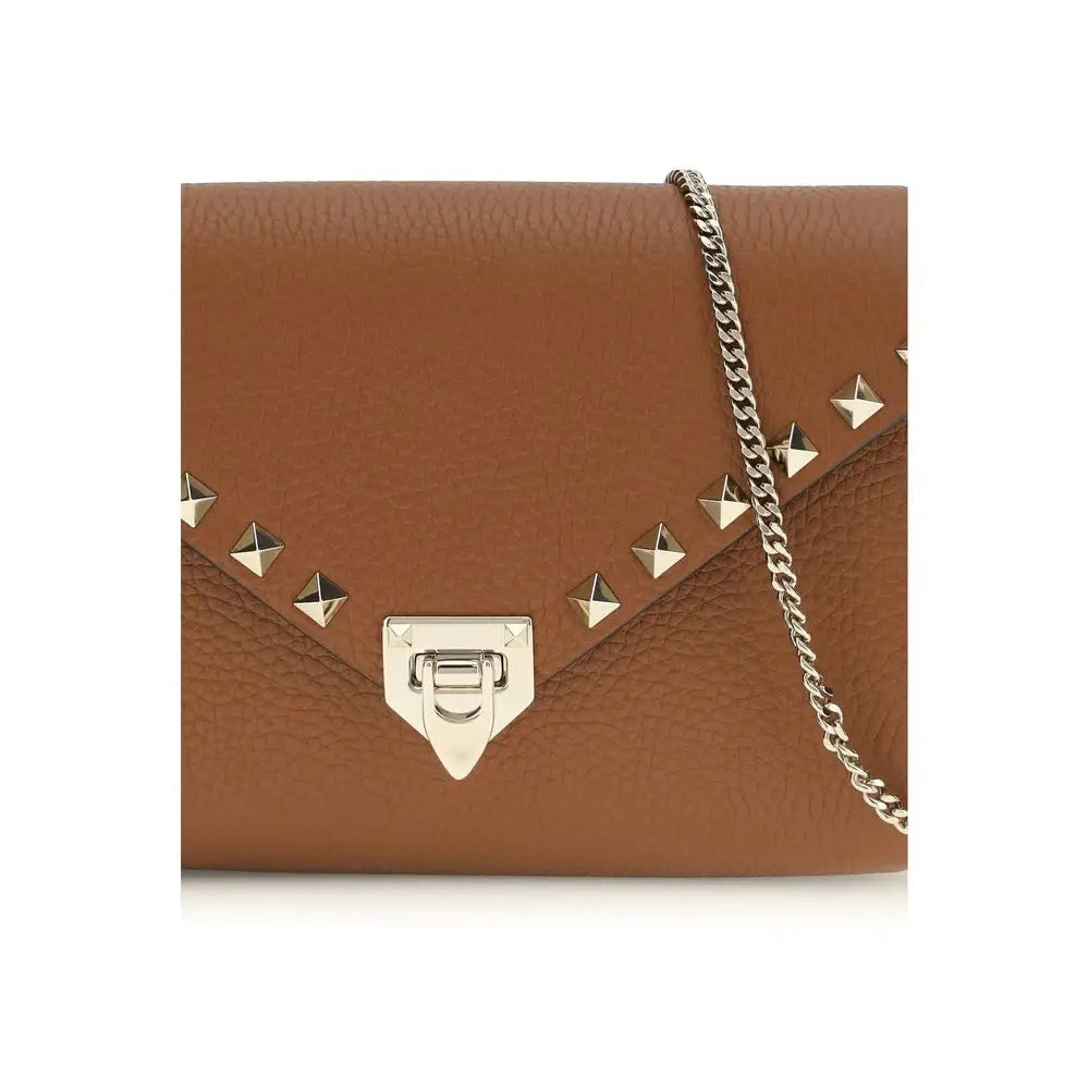 Valentino Garavani Braune Kalbsleder Bos Taurus Geldbörse