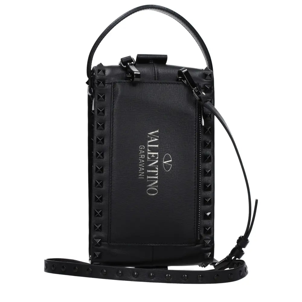 Valentino Garavani Elegante Leder-Clutch in Schwarz