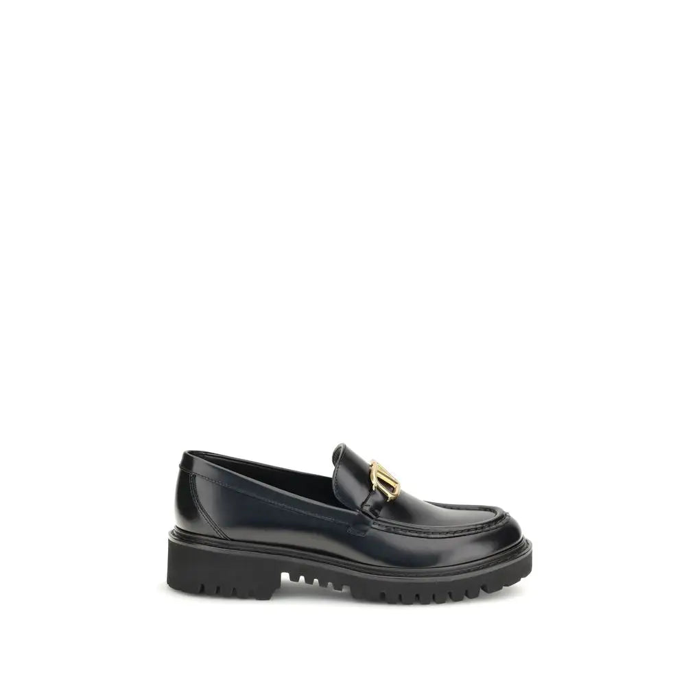 Valentino Garavani Elegante Schwarze Leder-Loafer zum Hineinschlüpfen