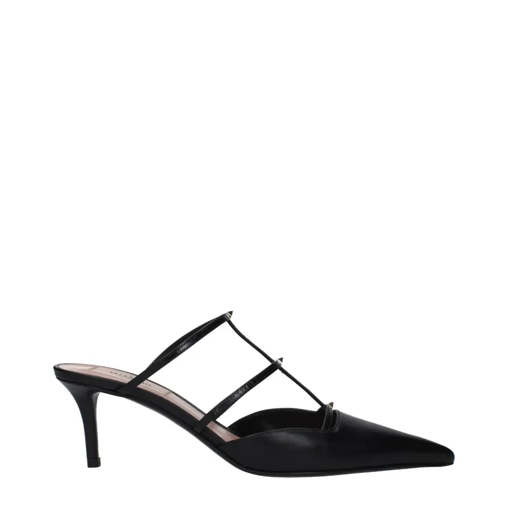 Valentino Garavani Flache Ledersandalen in Schwarz - EU36/US6