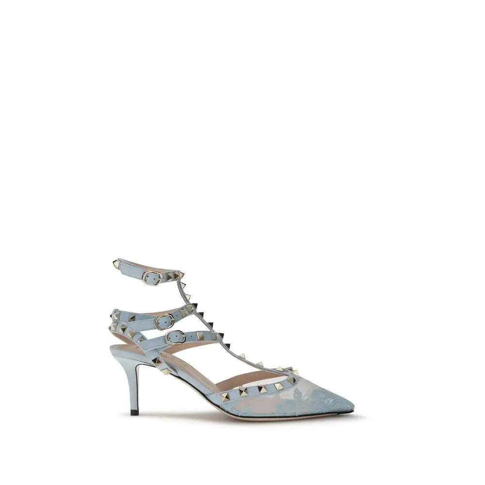 Valentino Garavani Hellblaue High-Heel-Pumps aus Stoff