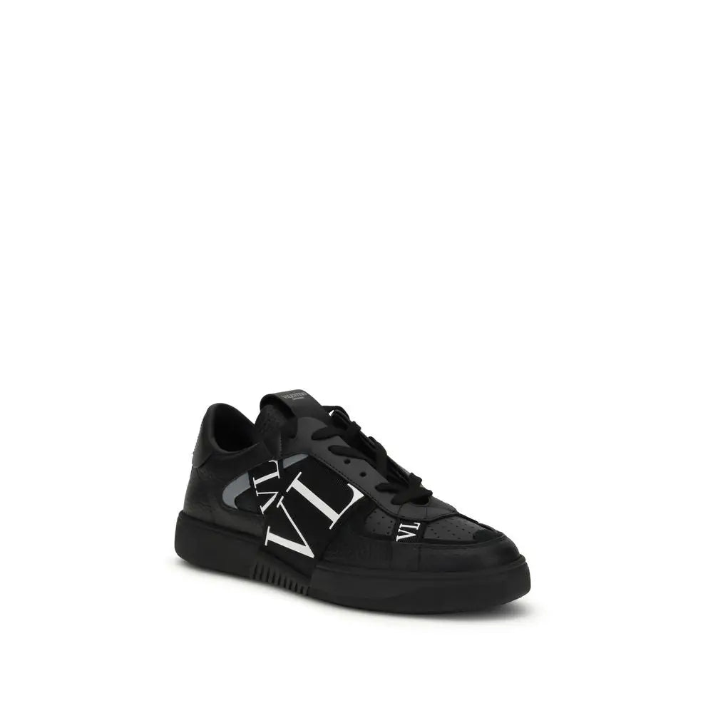 Valentino Garavani Schwarze Bos Taurus Kalbsleder Low-Top Sneaker