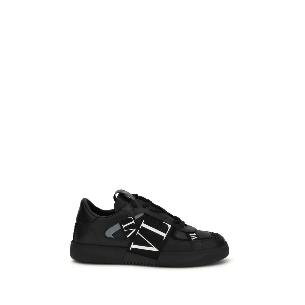 Valentino Garavani Schwarze Bos Taurus Kalbsleder Low-Top Sneaker