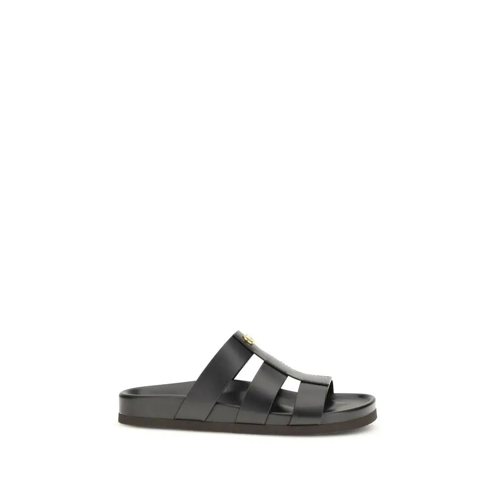 Valentino Garavani Schwarze Bos Taurus Kalbsleder-Sandalen