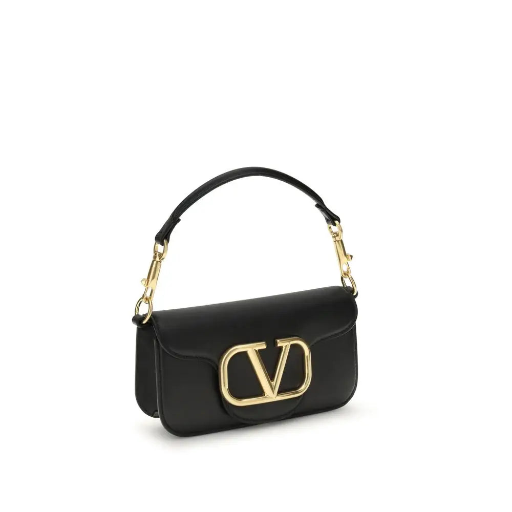 Valentino Garavani Schwarze Bos Taurus Kalbsleder Schultertasche