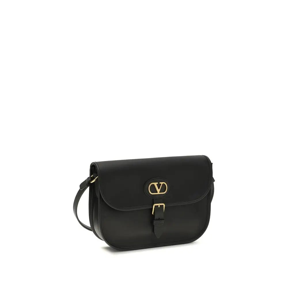 Valentino Garavani Schwarze Bos Taurus Kalbsleder Umhängetasche