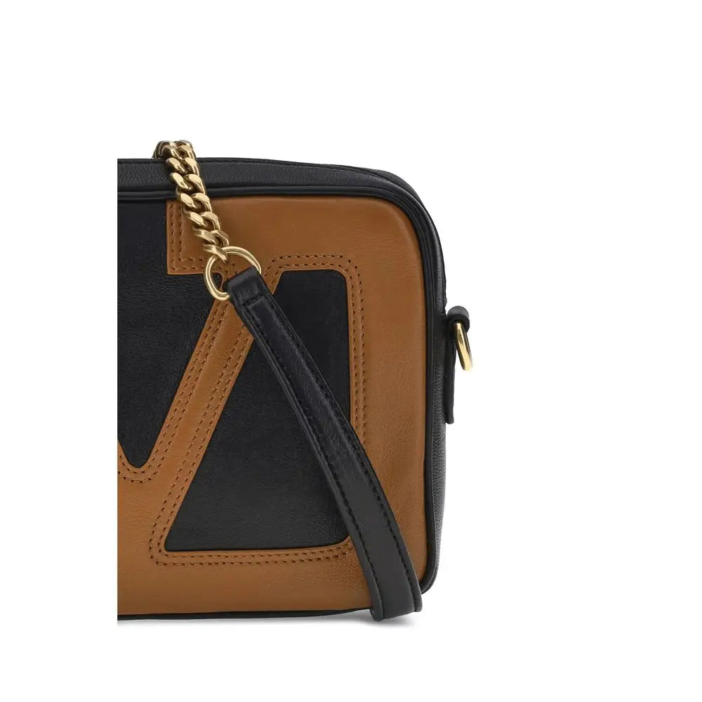 Valentino Garavani Schwarze Kalbshaut Bos Taurus Schultertasche