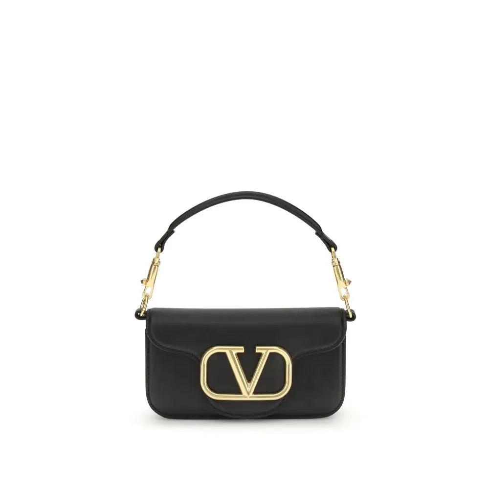 Valentino Garavani Schwarze Kalbshaut Bos Taurus Schultertasche
