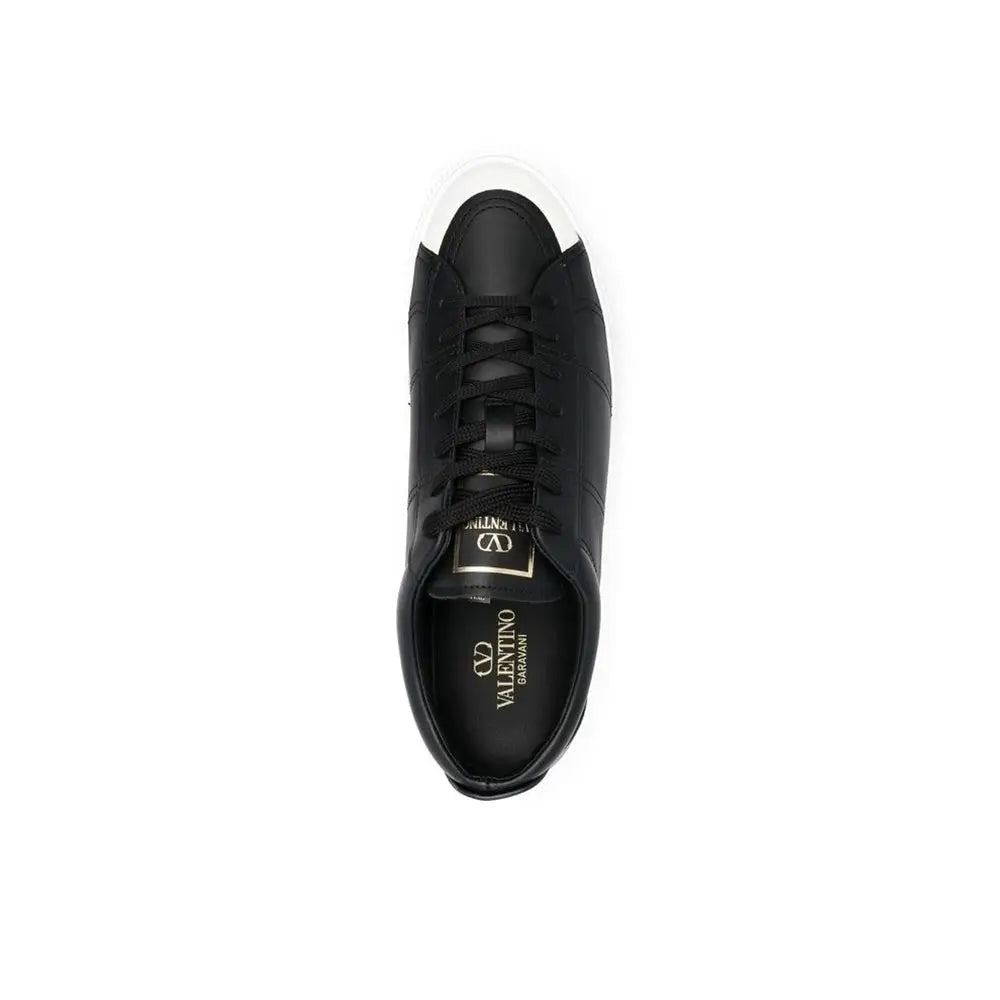 Valentino Garavani Schwarze Kalbsleder Low-Top-Sneaker