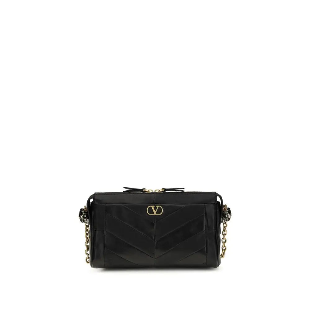 Valentino Garavani Schwarze Lammleder Schultertasche Ovis Aries Aries