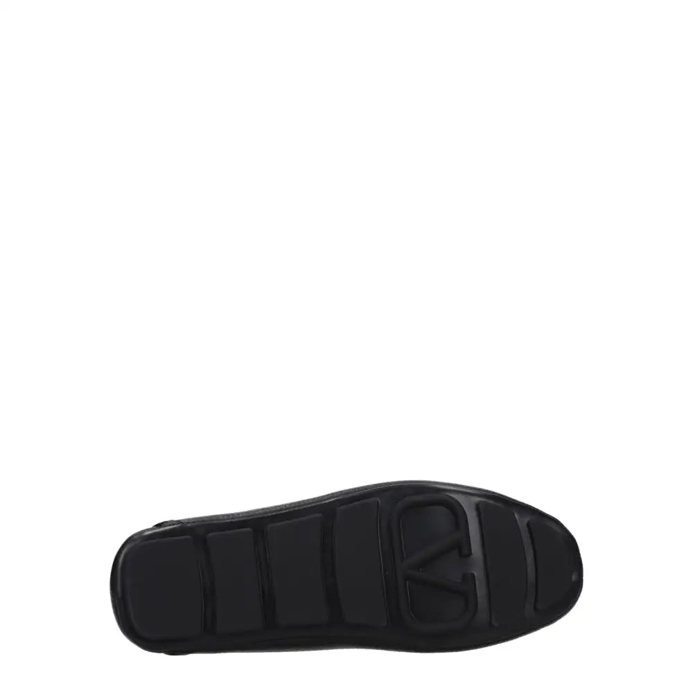 Valentino Garavani Schwarze Leder Slipper