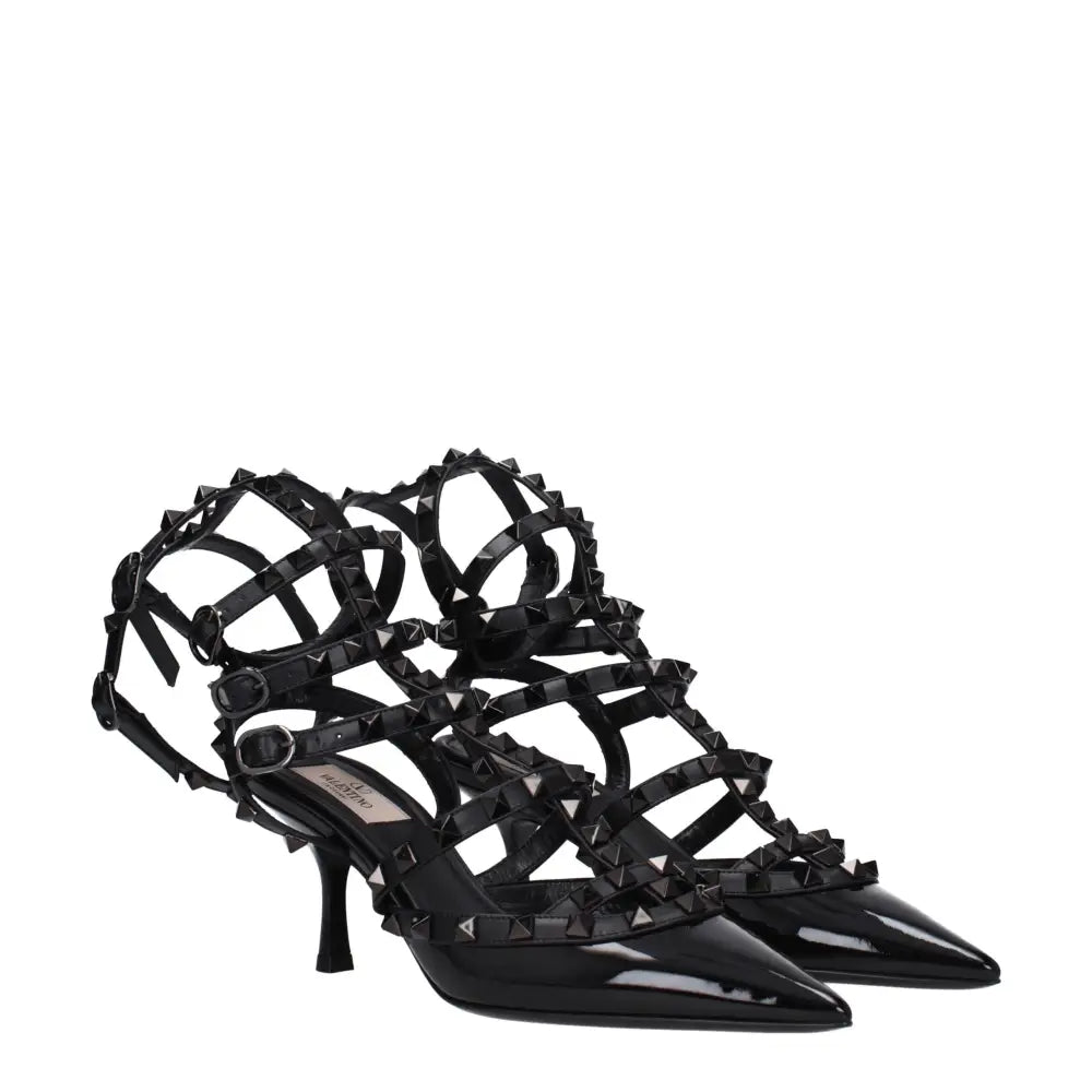 Valentino Garavani Schwarze Leder-Stilettos