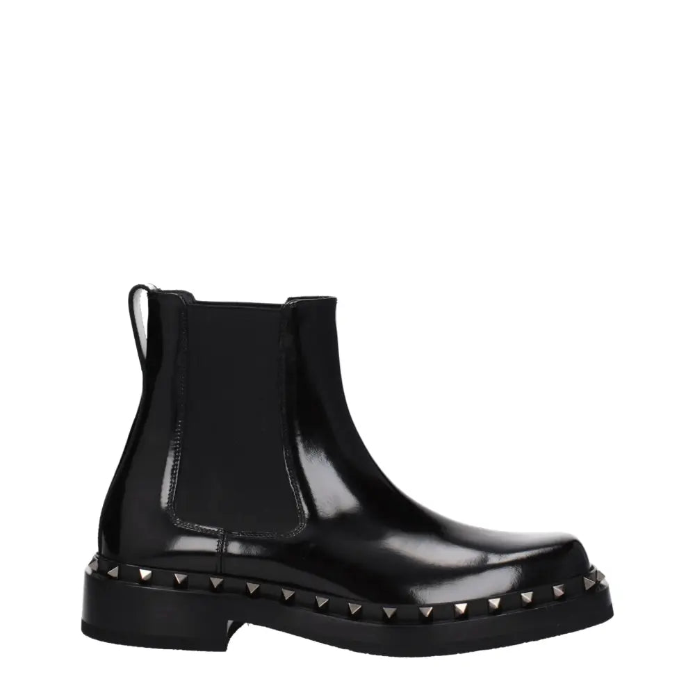 Valentino Garavani Schwarze Lederstiefeletten