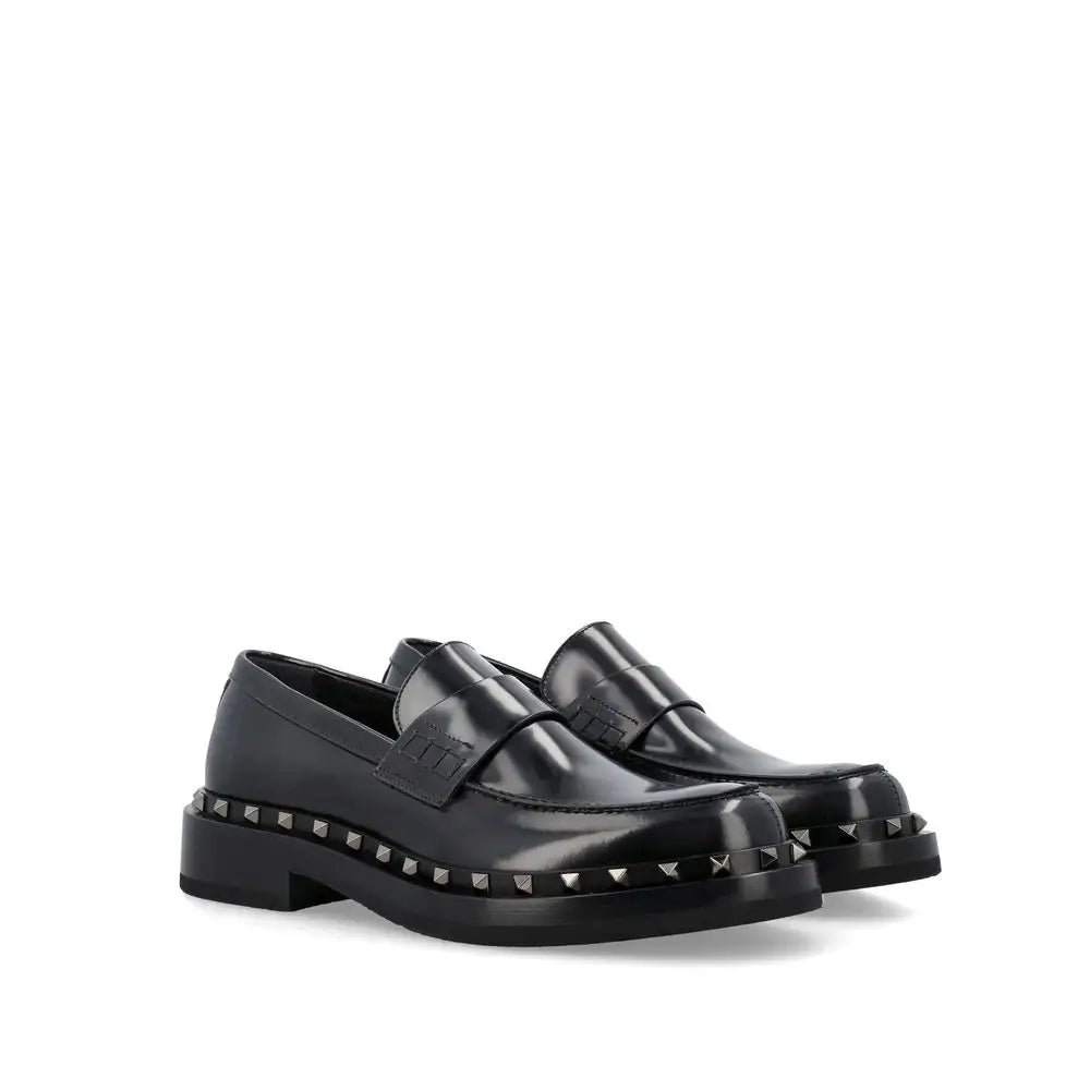 Valentino Garavani Schwarze Loafer aus Kalbsleder zum Hineinschlüpfen - EU43.5/US10.5