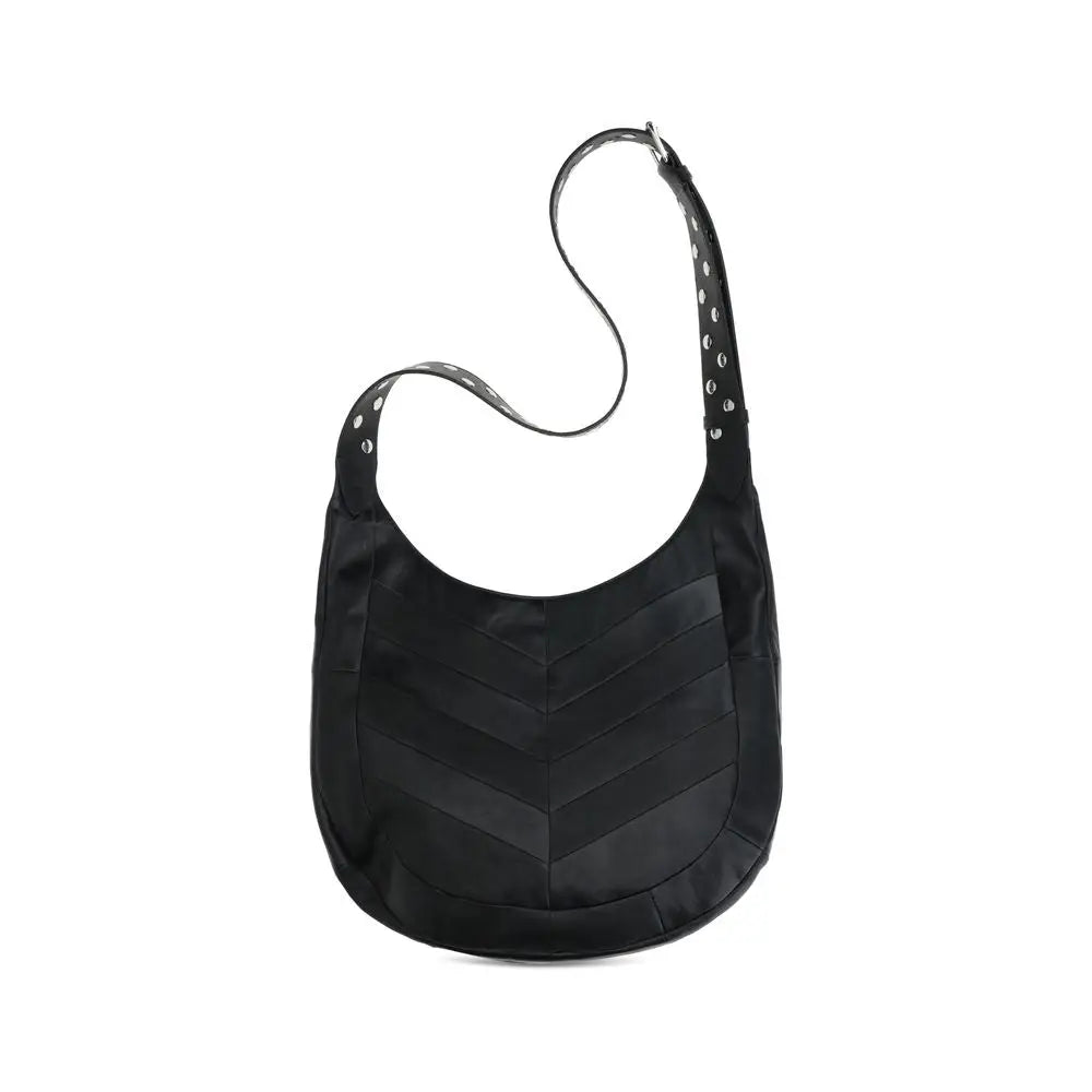 Valentino Garavani Schwarze Schultertasche aus Lammleder Ovis Aries Aries