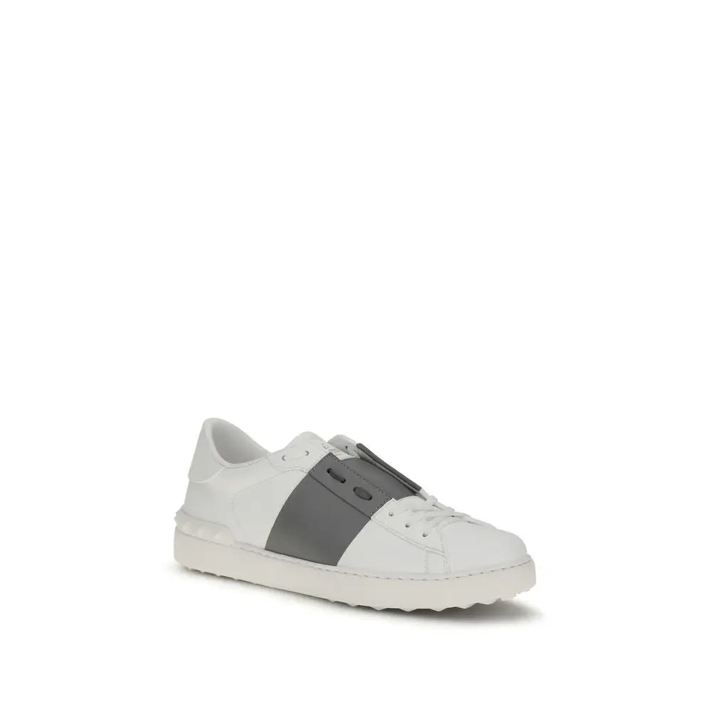 Valentino Garavani Weiße Bos Taurus Kalbsleder Low-Top-Sneaker
