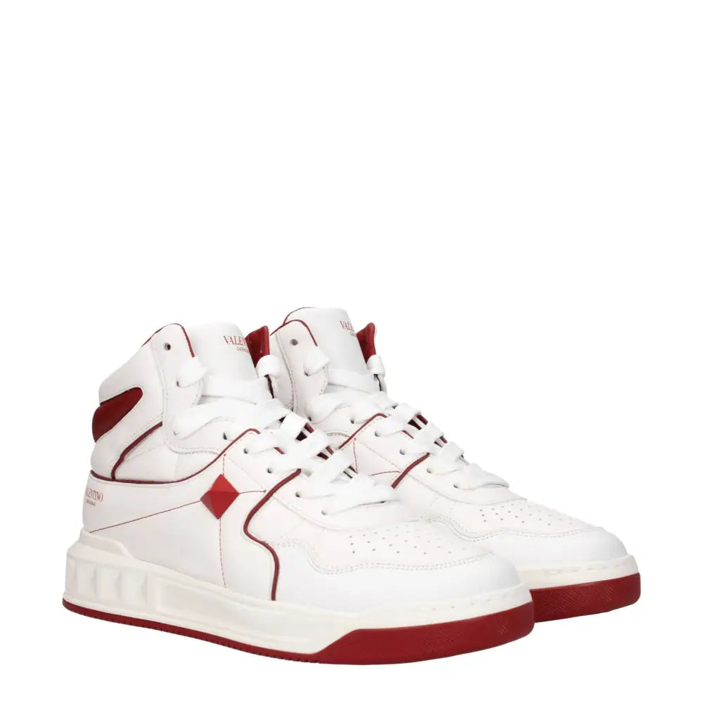 Valentino Garavani Weiße High-Top-Sneaker aus Leder