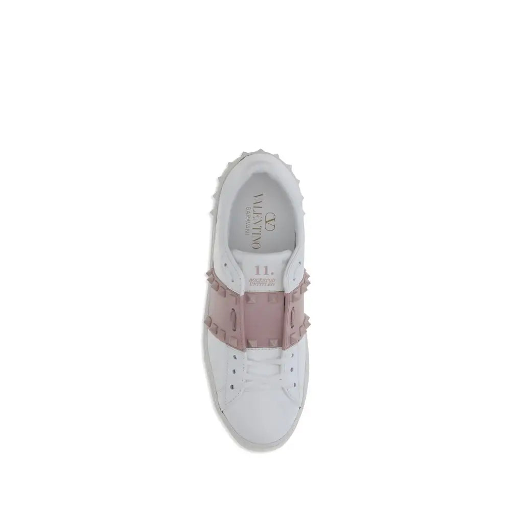 Valentino Garavani Weiße Kalbshaut Bos Taurus Sneakers mit niedrigem Schaft - EU41/US11