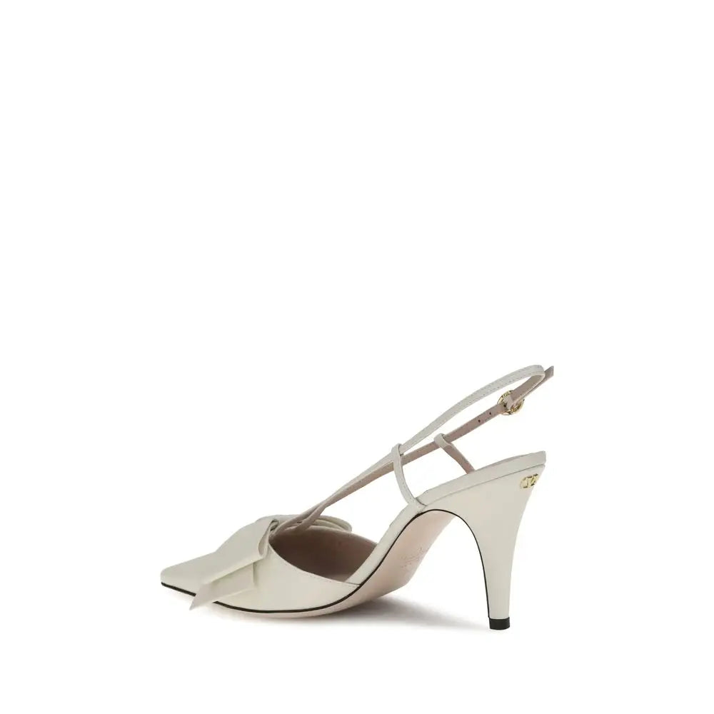 Valentino Garavani Weiße Kalbsleder Bos Taurus High Heels - EU36.5/US6.5