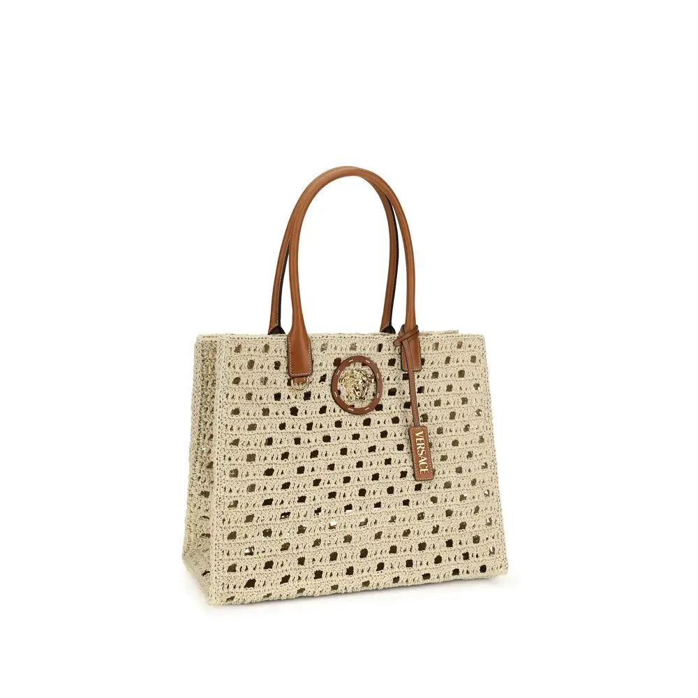 Versace Beige Cotton Handbag
