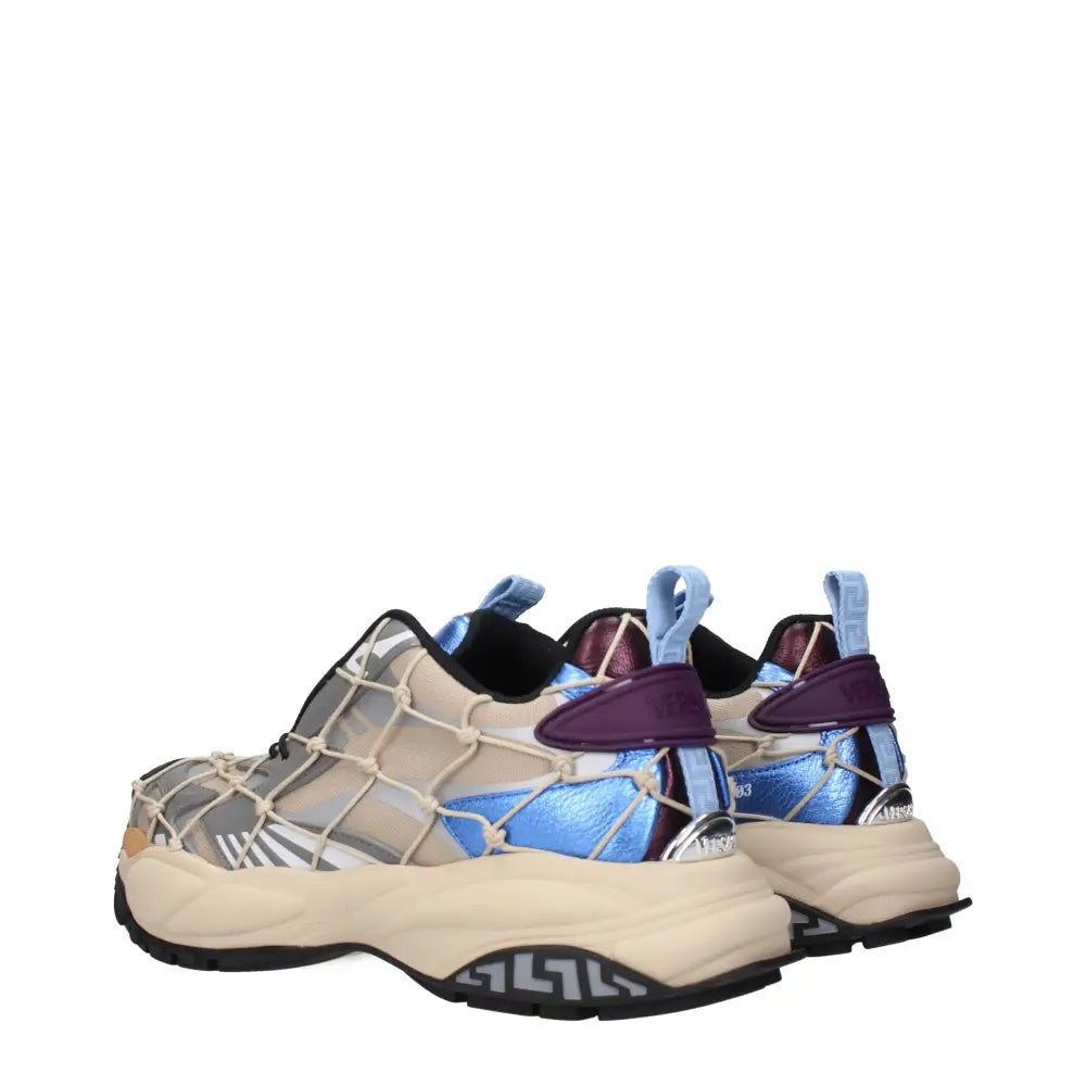 Versace Beige Stoff Turnschuhe