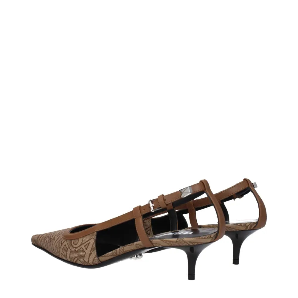 Versace Beigefarbene Stoffpumps mit mittlerem Absatz - EU36.5/US6.5