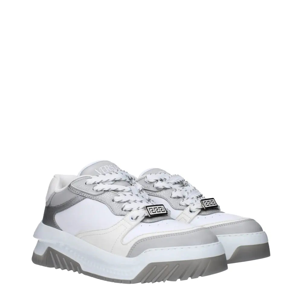 Versace Chunky Sneakers aus weißem Leder - EU45/US12
