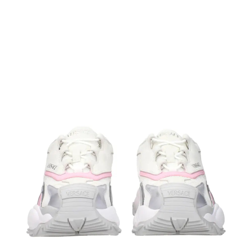 Versace Chunky Sneakers aus weißem Stoff