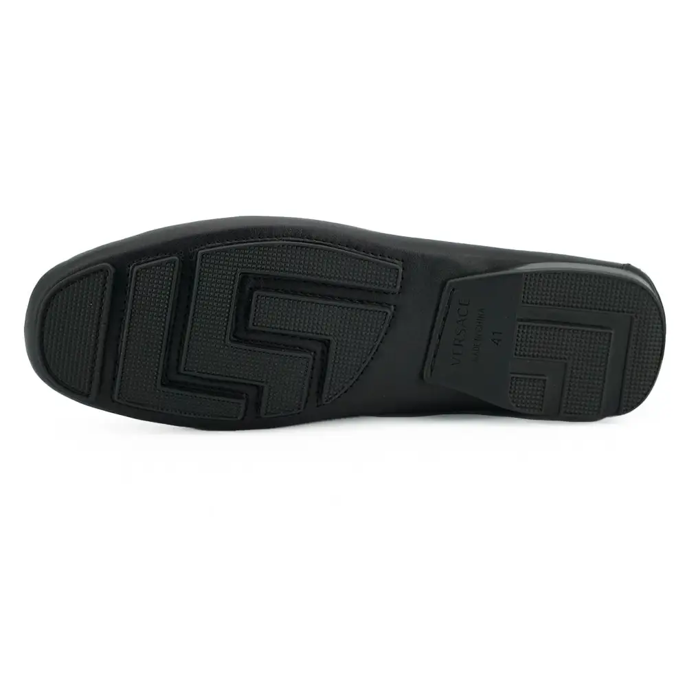 Versace Elegante Herren Loafers aus schwarzem Kalbsleder - EU39/US6