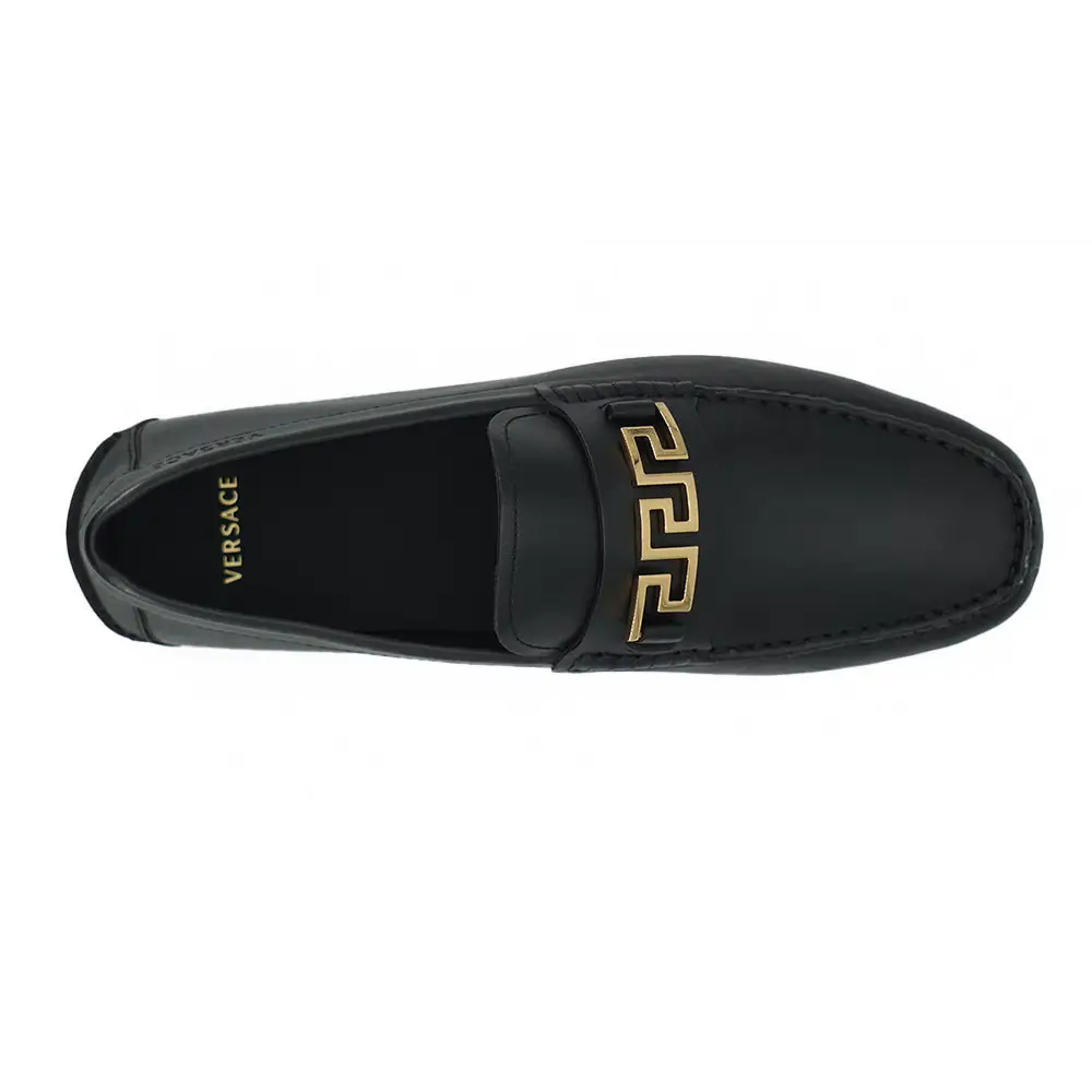 Versace Elegante Herren Loafers aus schwarzem Kalbsleder - EU39/US6