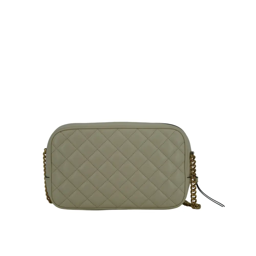 Versace Elegante Kamera-Umhängetasche aus weißem Leder