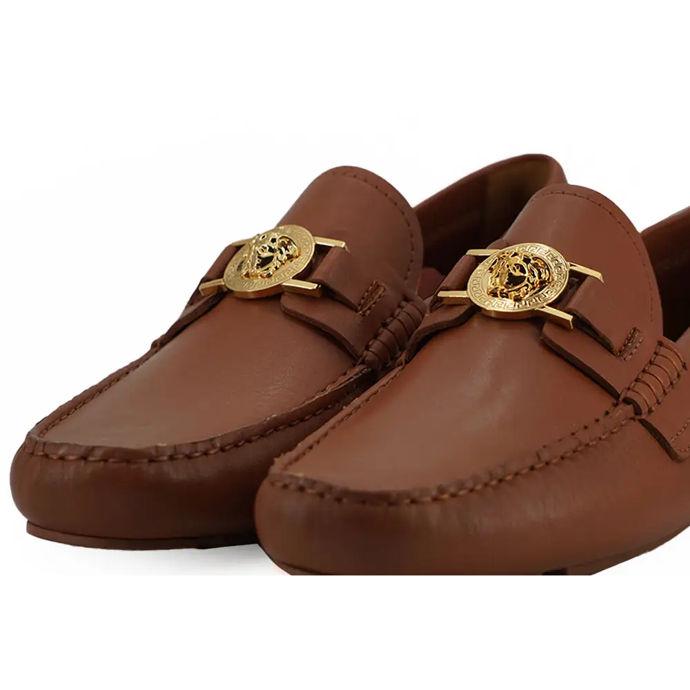 Versace Elegante Loafers aus Leder mit Medusa-Prägung