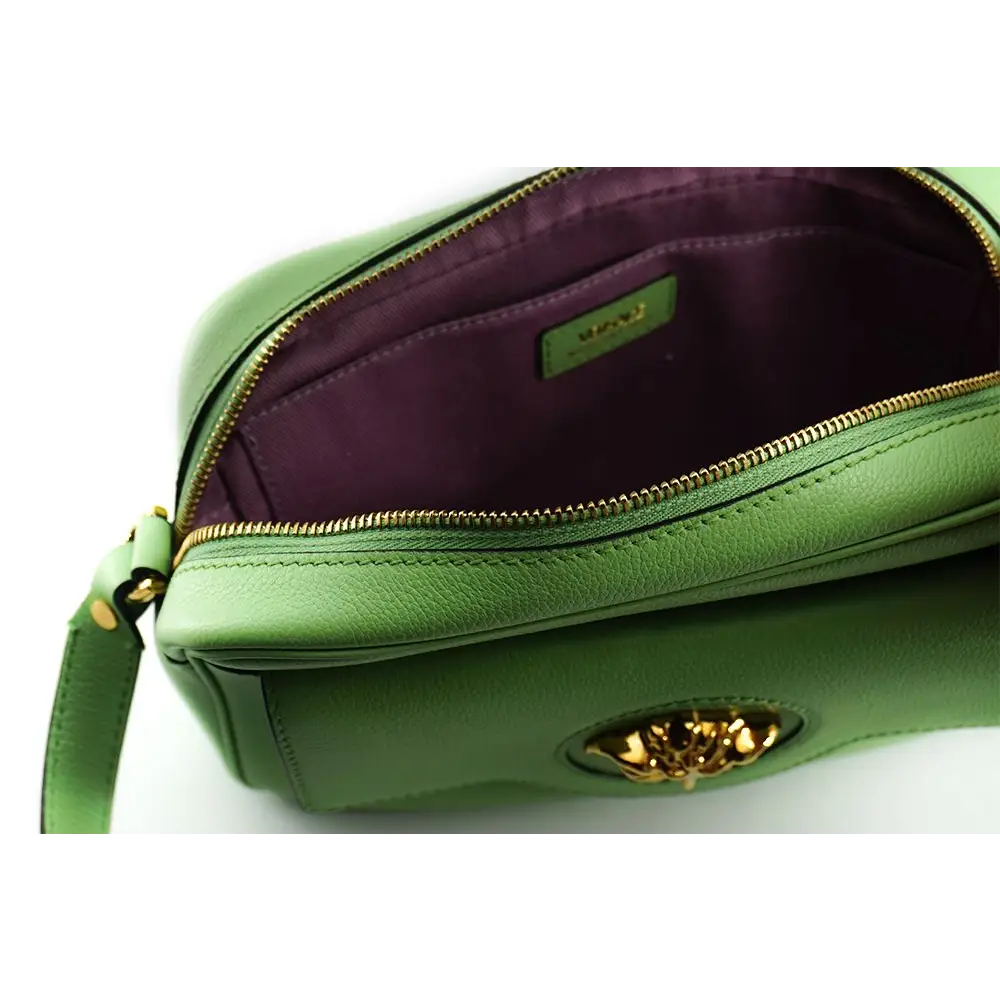 Versace Elegante mintgrüne Kameratasche aus Leder