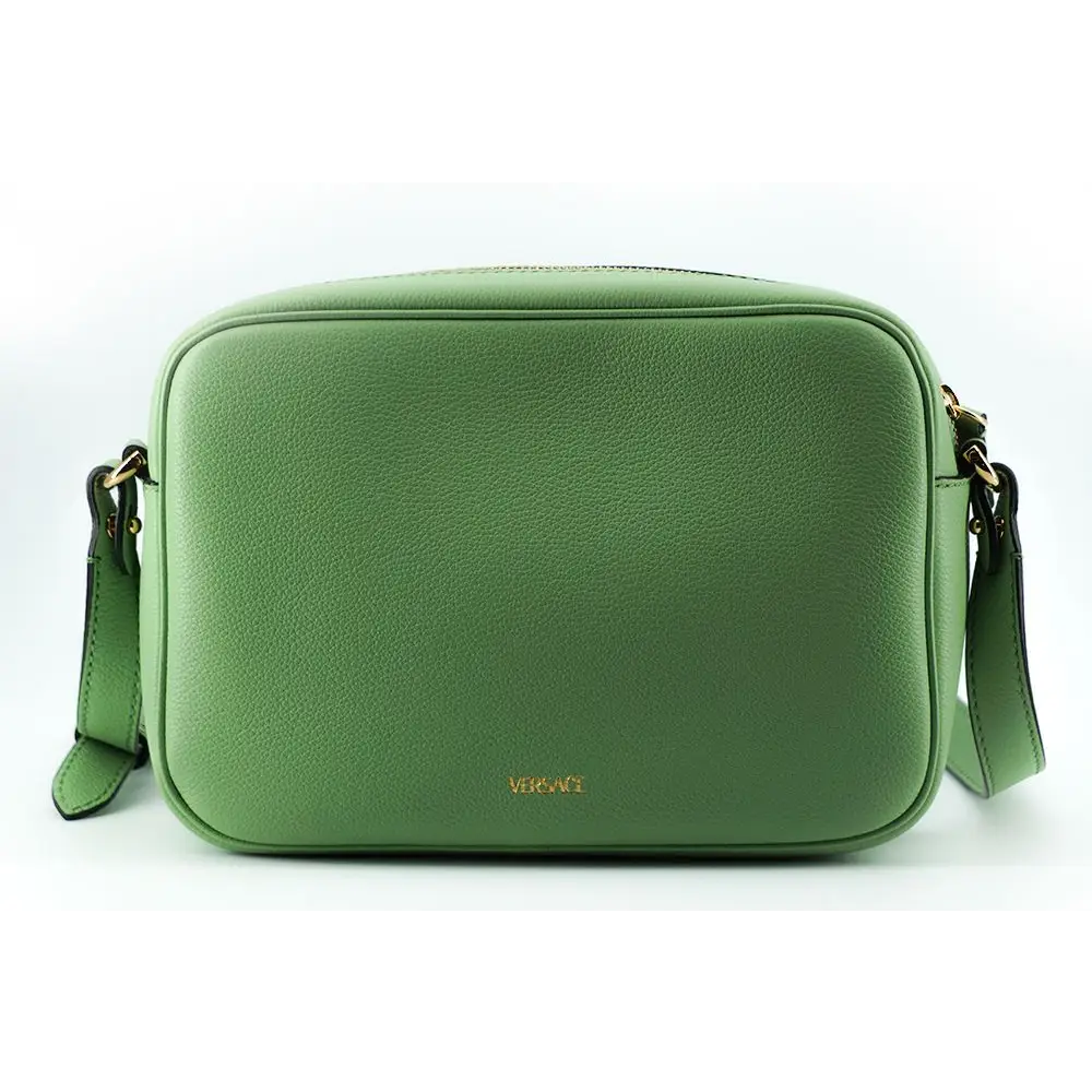Versace Elegante mintgrüne Kameratasche aus Leder