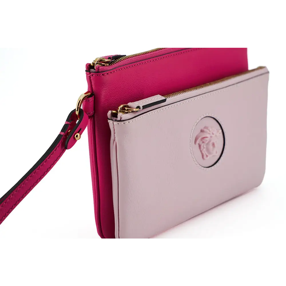 Versace Elegante rosa Lederbeutel-Clutch