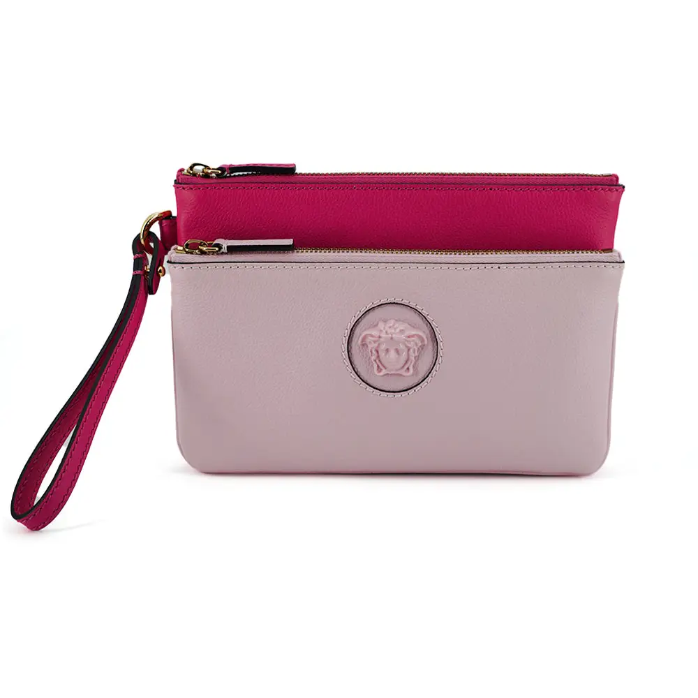 Versace Elegante rosa Lederbeutel-Clutch