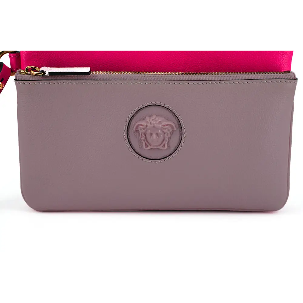 Versace Elegante rosa Lederbeutel-Clutch