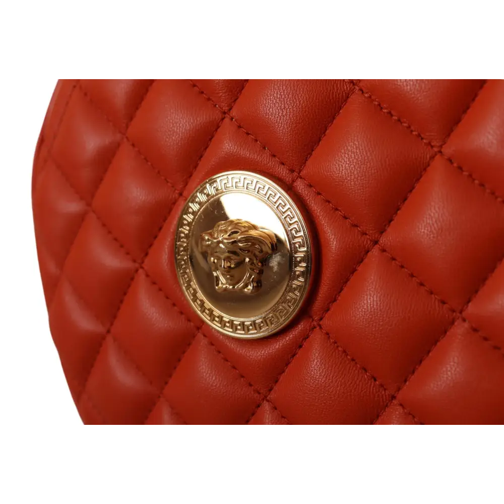 Versace Elegante runde Crossbody-Tasche aus Nappaleder