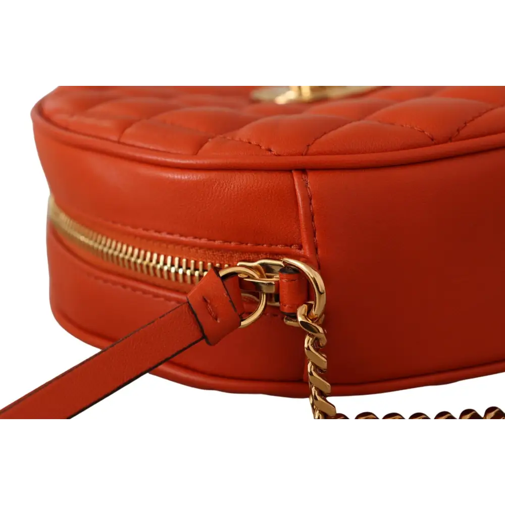 Versace Elegante runde Crossbody-Tasche aus Nappaleder