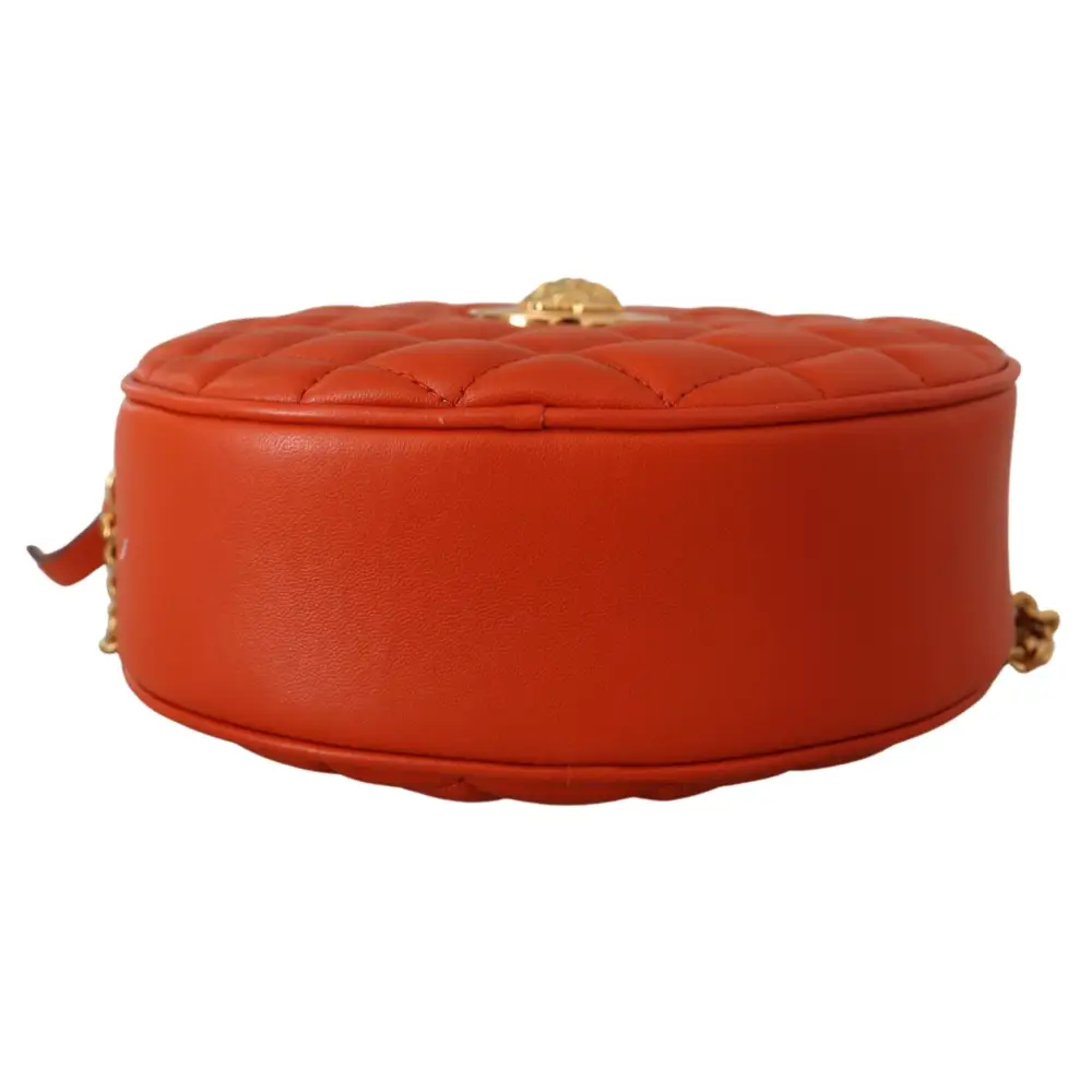 Versace Elegante runde Crossbody-Tasche aus Nappaleder