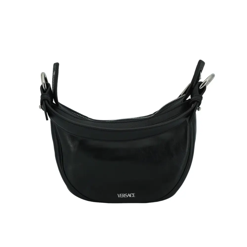 Versace Elegante schwarze Mini-Hobo-Umhängetasche