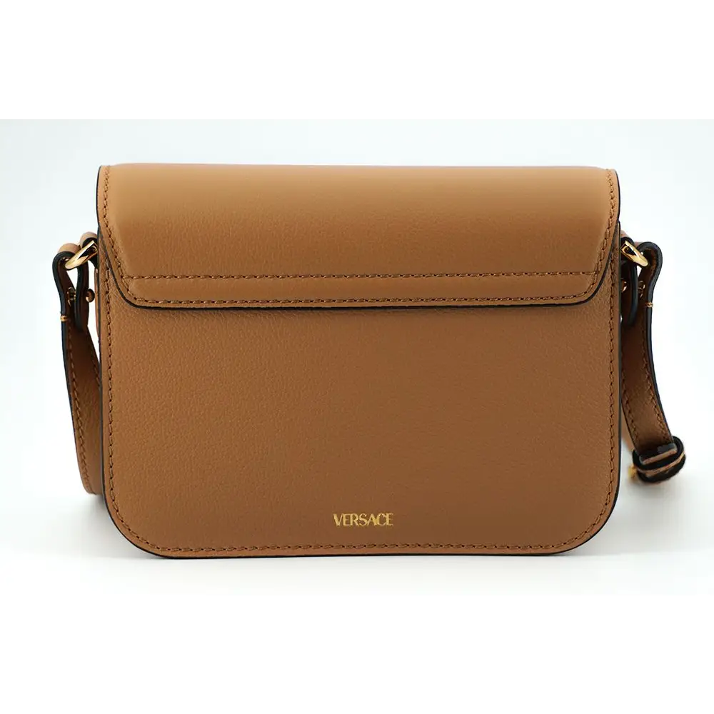 Versace Elegante Umhängetasche aus Kalbsleder in Braun