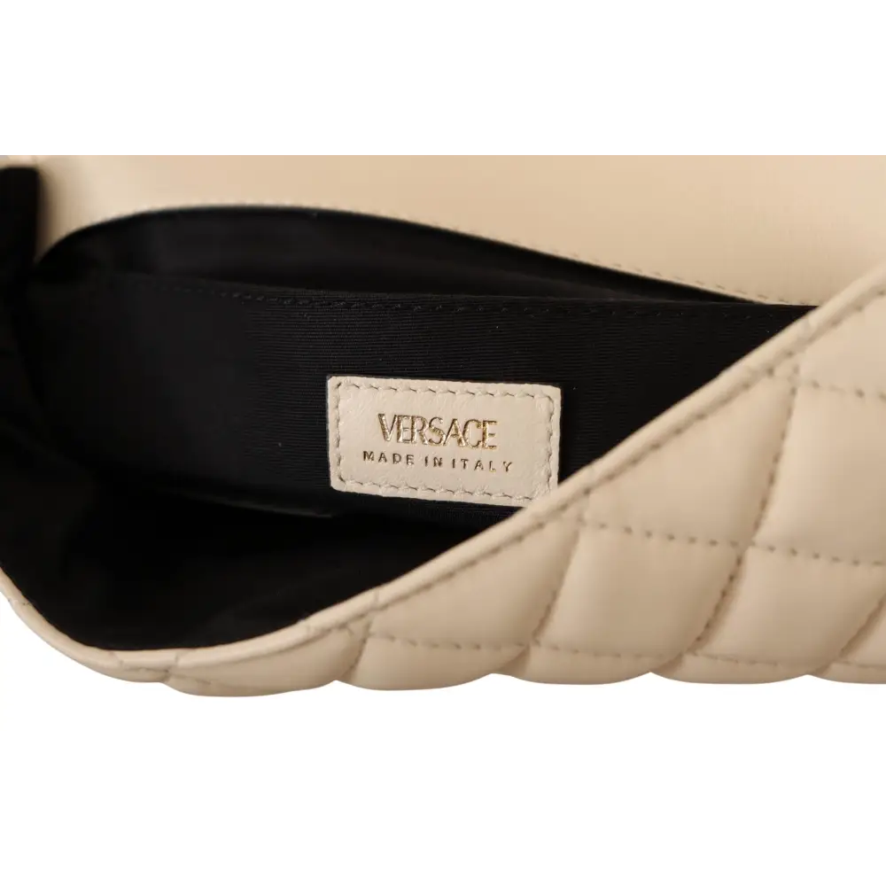 Versace Elegante Umhängetasche aus weißem Nappaleder