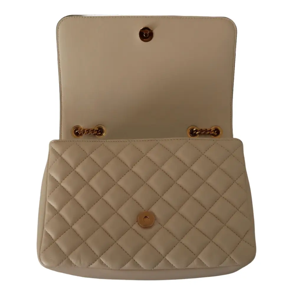 Versace Elegante Umhängetasche aus weißem Nappaleder