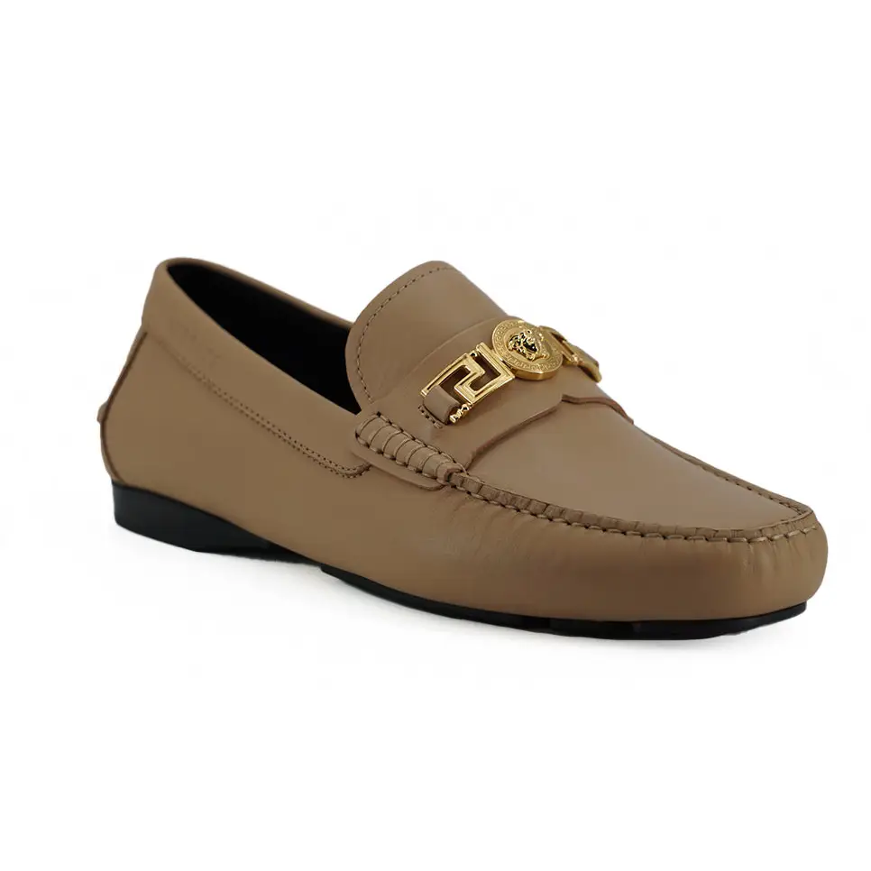 Versace Exquisite Medusa Loafers aus goldfarbenem Leder