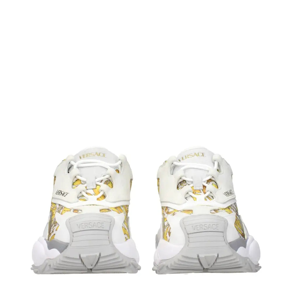 Versace Goldene Stoff-Sneaker mit niedrigem Schaft