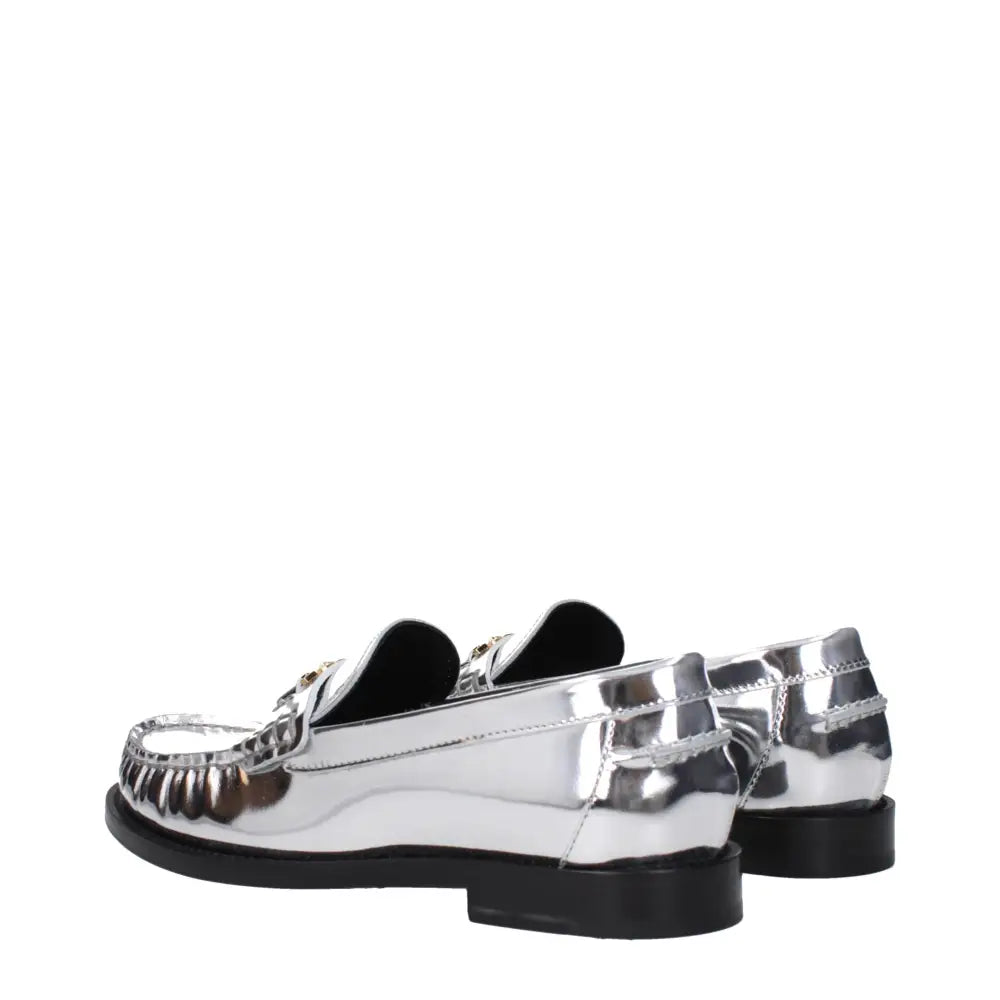 Versace Graue Leder Slipper