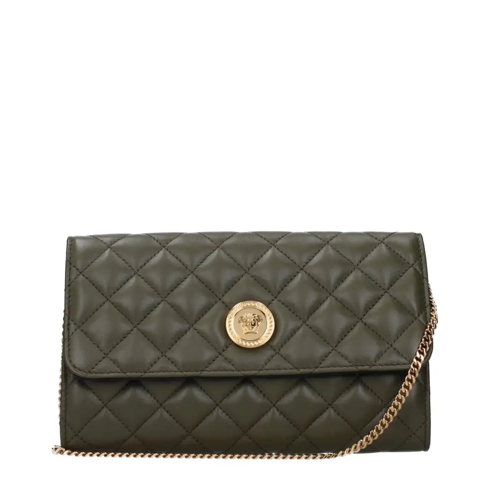 Versace Grüne Leder-Clutch