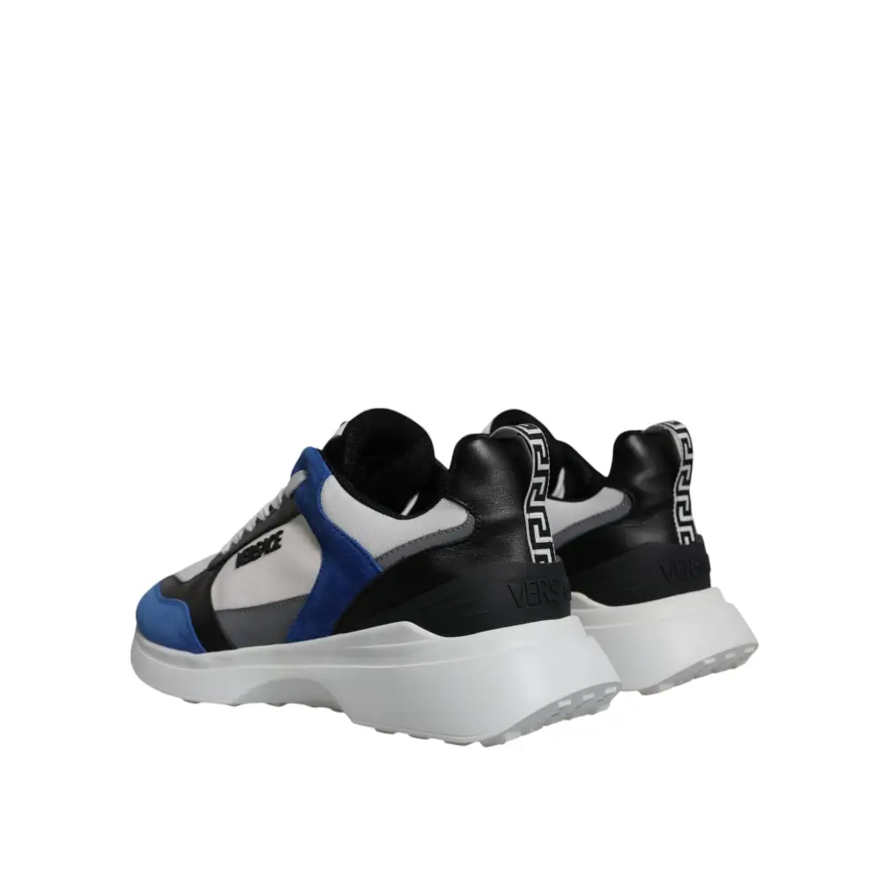 Versace Multicolor Canvas Quad Stoff Medusa Low Top Turnschuhe Schuhe